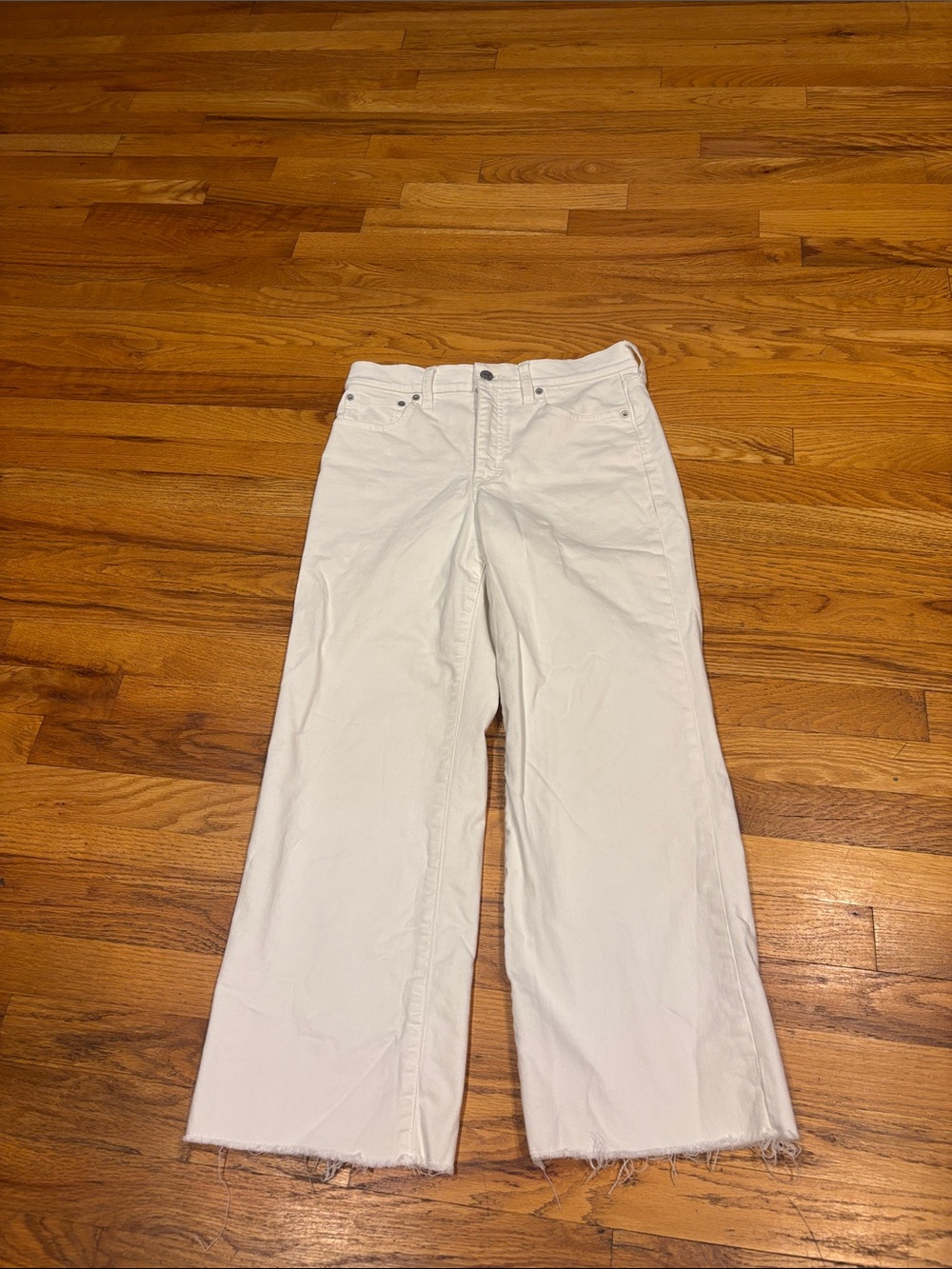 JCrew factory Women’s White Wide-Leg Jeans - Casual High-Rise size 27